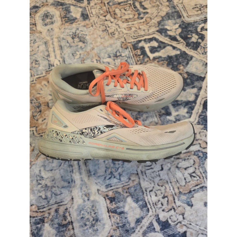 Brooks Womens Size 9.5 Adrenaline GTS 23 Running Sneakers Pastel Camo Athleisure